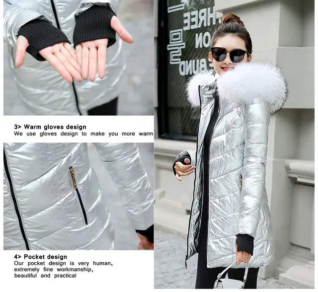 Silver Winter Girls Winter Coats For Women With Wide Fur Collar Stylish And  Warm Parka Abrigos Mujer Invierno T200114 From Xue04, $94.22