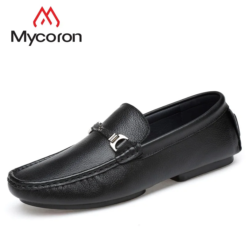 

MYCORON Minimalist Design Spring/Autumn Style Moccasins Handmade Men Loafers High Quality Genuine Leather Shoes Male Shoes