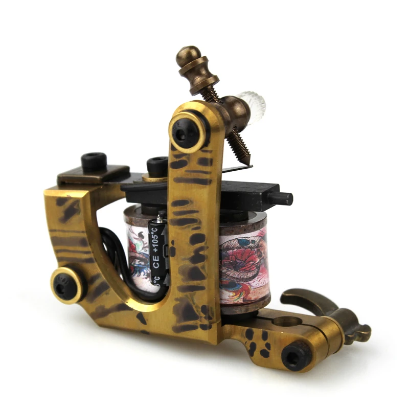 

2pcs/set Copper Handmade Tattoo Machine Liner and Shader Dual 12 Wrap Coils for Tattoo Gun Supplies#PM048 PM049