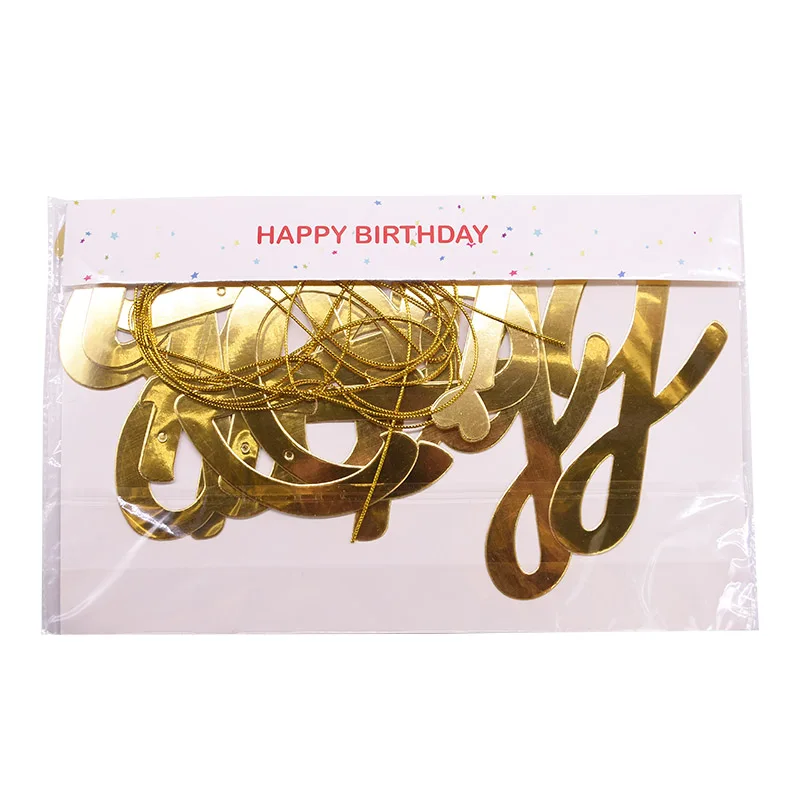Баннер «С Днем Рождения» письма с днем рождения Золотой Серебряный набор гирлянды Baby Shower баннер для вечеринки в честь Дня Рождения украшения
