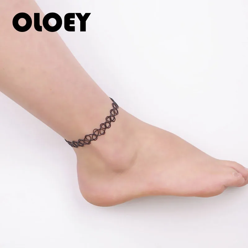 Tobilleras de tatuaje elásticas de plástico a la moda para mujer, tobilleras con cuentas, brazalete de tatuaje línea de pez, joyería única| Tobilleras| - AliExpress