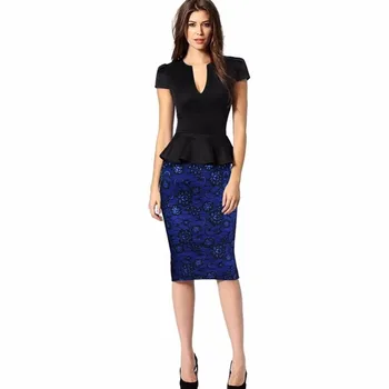 

Women Sexy Mature V Collar Dresses Waist Elastic Leaf Package Hip Dress Stitching Two False Slim Pencel Fenale Dresses 2018 Hot
