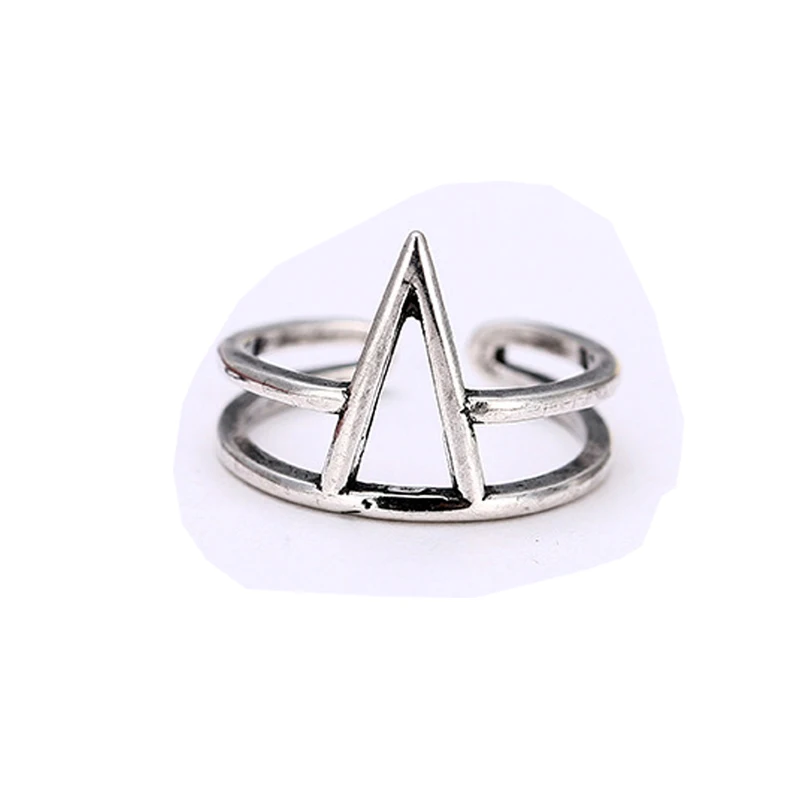 

Simple Geometric Triangle 925 Sterling Silver Rings For Women Adjustable Size Finger Ring Fashion sterling-silver-jewelry