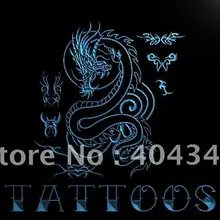LK370-тату Дракон Арт Бар Пиво светодиодный неоновый свет вывеска домашний декор ремесла