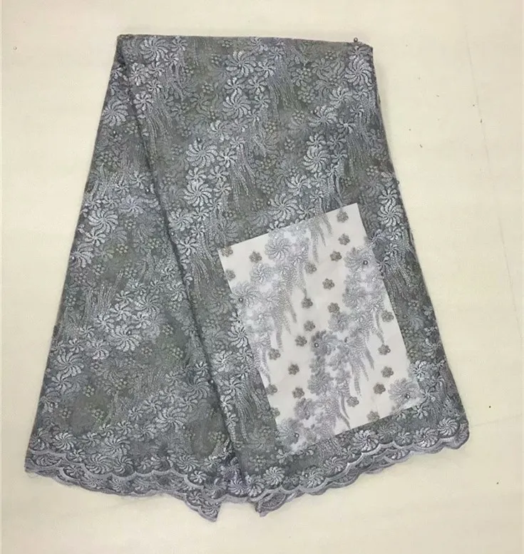 New Design African French lace fabric with beads. Nigerian embroidery tulle ff37331 | Дом и сад