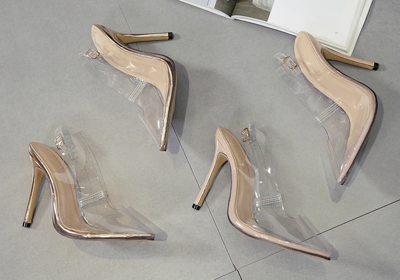 Женские туфли-лодочки на высоком каблуке 12 см; пикантные женские туфли с острым носком на каблуке; Модные прозрачные туфли из ПВХ золотистого цвета; осенние модельные туфли для женщин