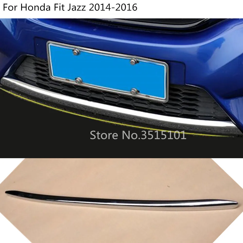 

Car cover protection Bumper engine trim Front bottom Grid Grill Grille hoods edge For Honda Fit Jazz 2014 2015 2016