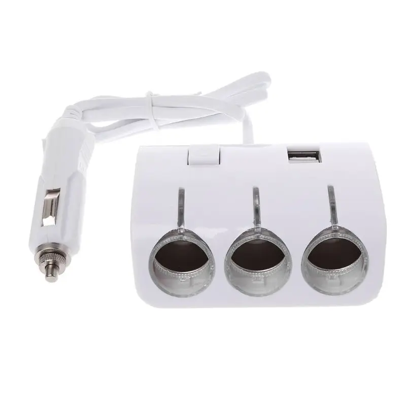 

Cigarette Lighter Splitter Three Sockets Car Charger Dual USB Power Adapter 120W for Apple iPhone Samsung Huawei Xiaomi Phone