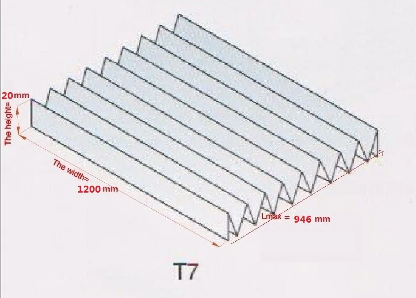 Гибкий плоский аккордеон сильфон W1200mm x H20mm x L946mm