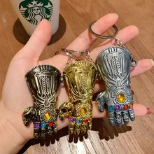 Marvel Avengers 4 Infinity War Thanos Infinite Power Glove Toy Gauntlet 3D Model Keychains Keyring Cosplay Toys For Children