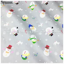 Syunss, саржа хлопчатобумажная ткань DIY Tissu лоскутное Telas Швейные Детские игрушки постельные принадлежности стеганая ткань серый назад Снеговик ремесло Tecido