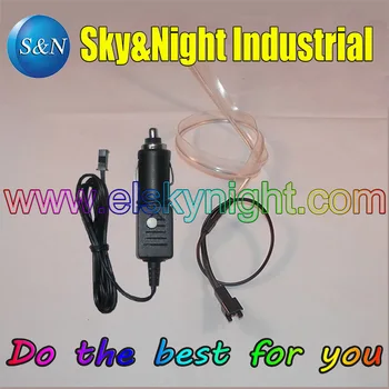 

White-EL Skirt Wire+12V Controller with Cigar lighter (functions of Constant -Flashing-Off)