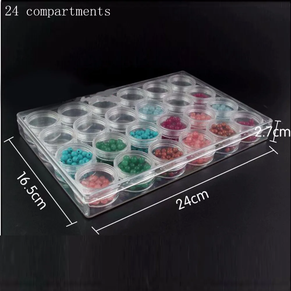 Clear Acrylic Storage Box for Beads Transparent Container Organizer Bottles Jars Diamond Painting Accessory Box