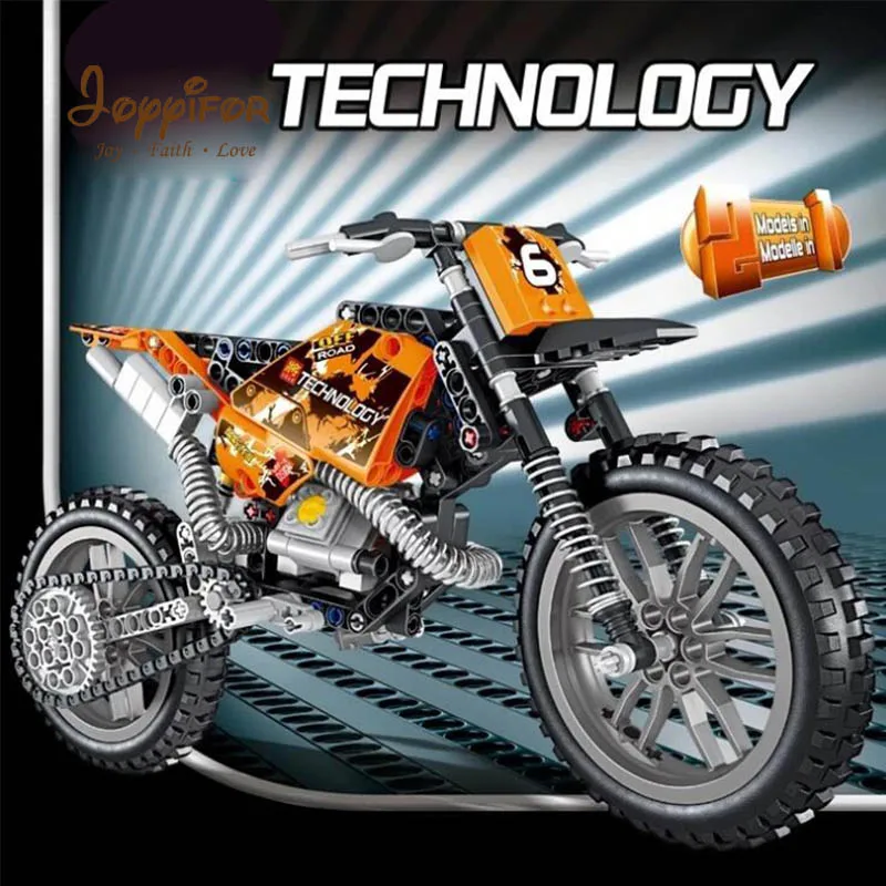 Joyyifor HOT 253PCS RC Car Blocks LegoINGlys Technic Off-road Motorcycle Vehicle Mirage Storm Racing Car DIY Bricks Kids Toys