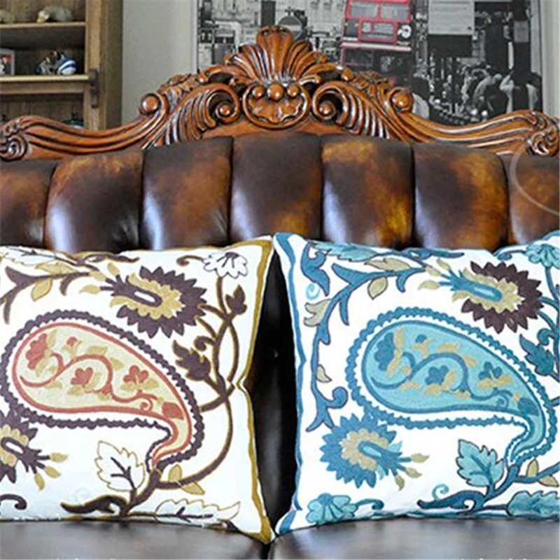 Custom made Cotton wool embroidered Seat Cushion Ethnic style Cushions