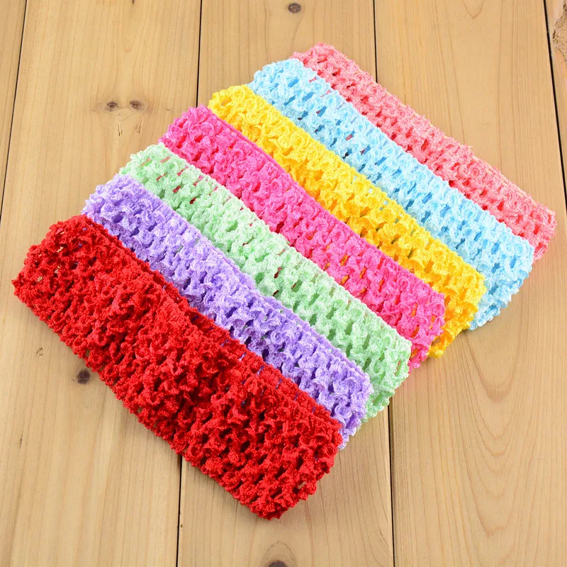 

150pcs/lot 1.5 Inch Elastic Crochet Pettiskirt Tube Headband Girl Hair Accessories FD099