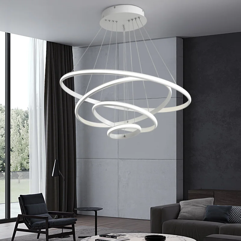 

Modern LED chandeliers Free mix and match parlor lampada led indoor lighting led strip acrylic shade Pendant lamp AC 90-260V