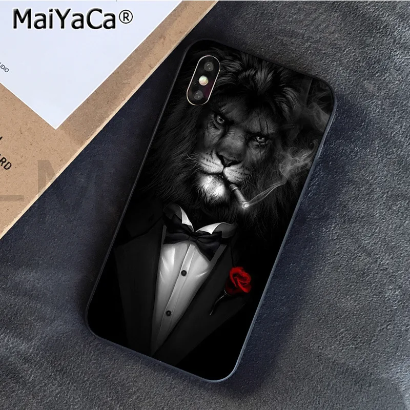 MaiYaCa Animaux Лев новое поступление черный сотовый Чехол для телефона для iphone 11 pro 6S 6plus 7plus 8 8Plus X Xs MAX 5S XR