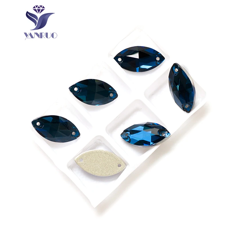 

YANRUO 3223 Navette Motana Stones and Crystals Sew on Crystals Sewing Rhinestones Flatback Decoration For Clothes