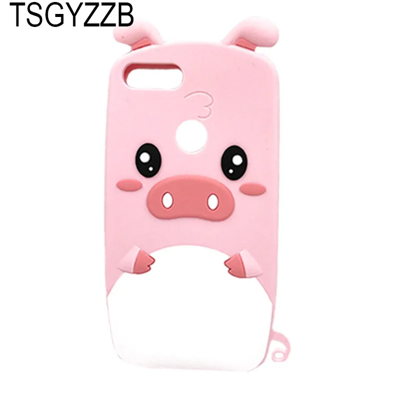 

3D Cartoon Phone Case For Huawei P Smart Funda Silicone Cute Pig Ears Pink Soft Back Cover For Huawei Enjoy 7S Case Fashion Capa