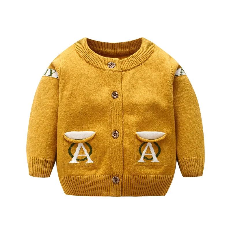 Fashion Letter Baby Sweater Long Sleeve O-Neck Cardigan For Boys Rabbit Hair Warm Soft Girls Sweater Autumn Baby Boys Clothing (3)