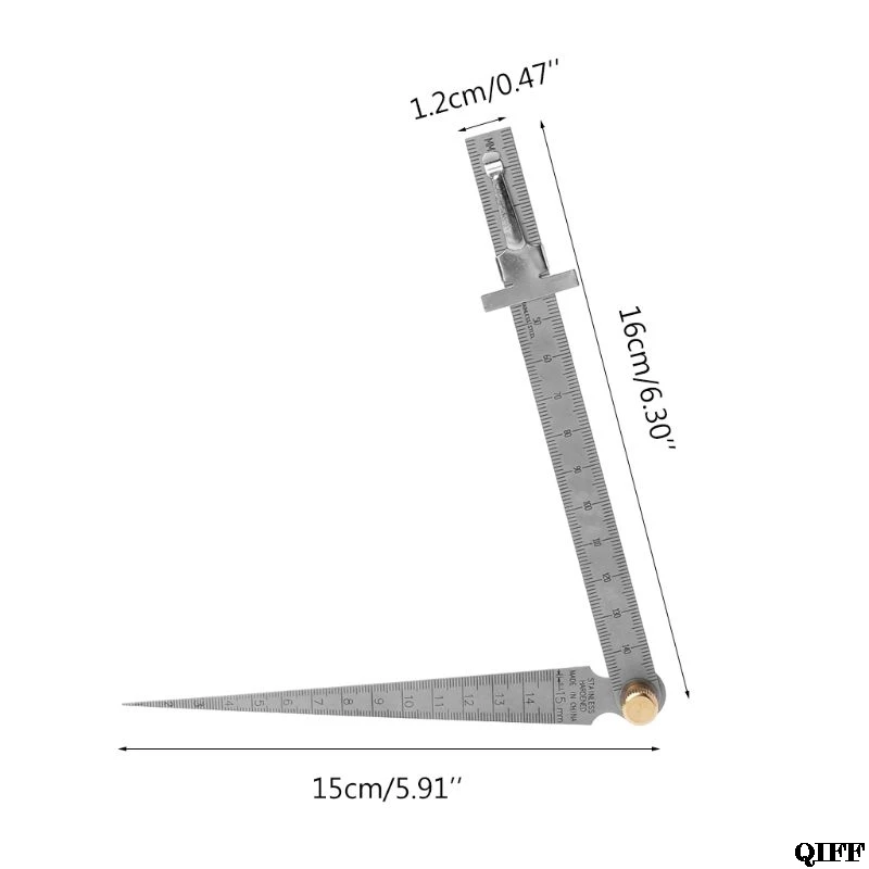 2в1 Метрическая коническая сварочная щупа Калибр линейка для замера глубины щель отверстие из нержавеющей стали