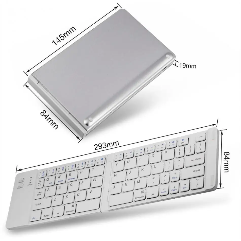 

Portable Magnetic Folding Wireless Bluetooth Keyboard 2018 portable bluetooth keyboards for Android IOS Windows