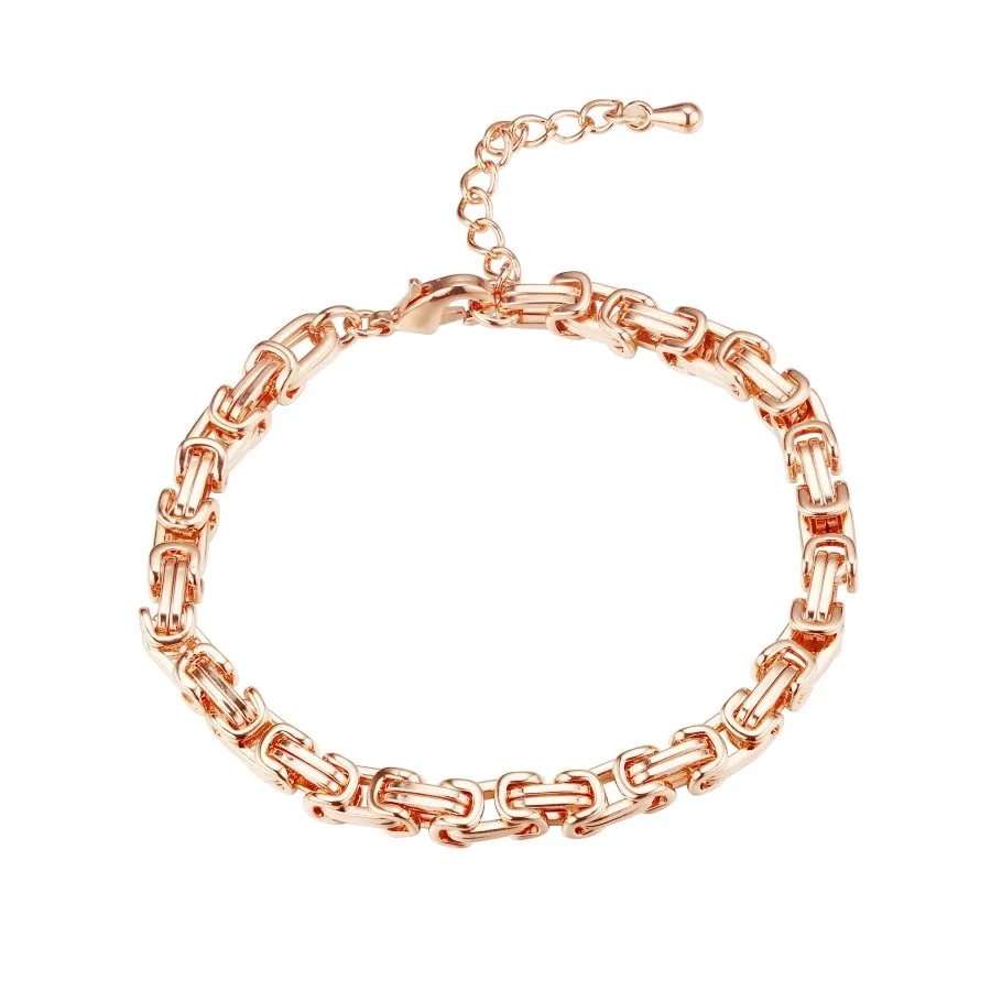 

Gold Bracelet Women Jewelry Classic Style 585 Gold Color Jewelry 18cm Long Fashion Bracelet Designs for Men