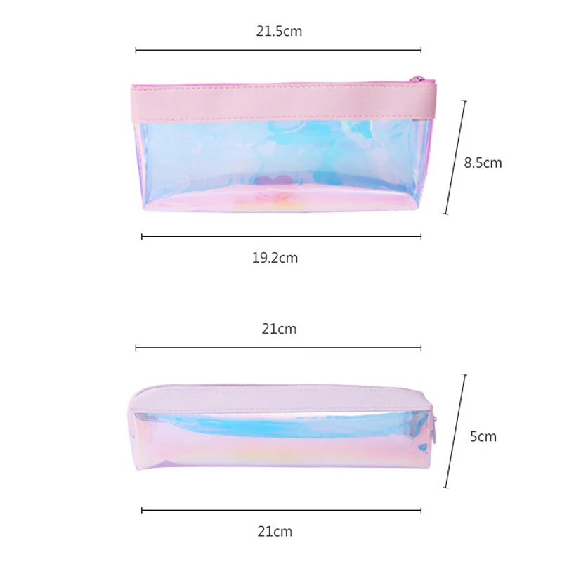 Прозрачный переливающийся лазерный полиуретановый чехол для карандашей, школьные принадлежности, канцелярские принадлежности, Подарочный чехол для карандашей, школьный милый пенал, Школьные Инструменты