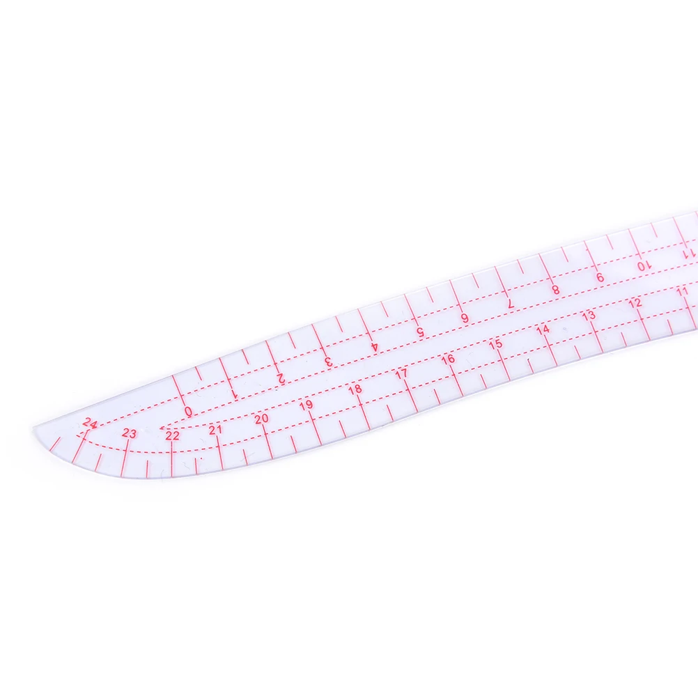 11,8 "Длинные запятая Shaped Пластик прозрачный Французский Кривая Правитель сплайн школы и учебных функциональная поставки