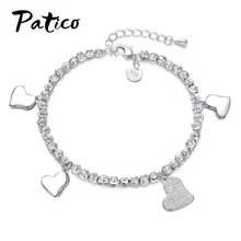 Женские браслеты с подвеской в виде сердца, украшенные кристаллами, прелестный браслет, вечерние браслеты для влюбленных, Модный женский браслет, ювелирное изделие