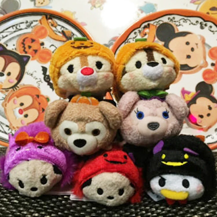 

Tsum Tsum Mini 9cm Plush Toys Screen Cleaner Minnie Mickey Duffy cartoon soft stuffed dolls keychain pendant accessory kids gift