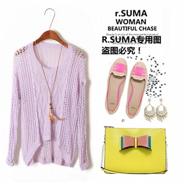 

2013 autumn women fashion vintage perspectivity suma ziziphus twisted irregular crocheted knit sweater pullovers for women 527