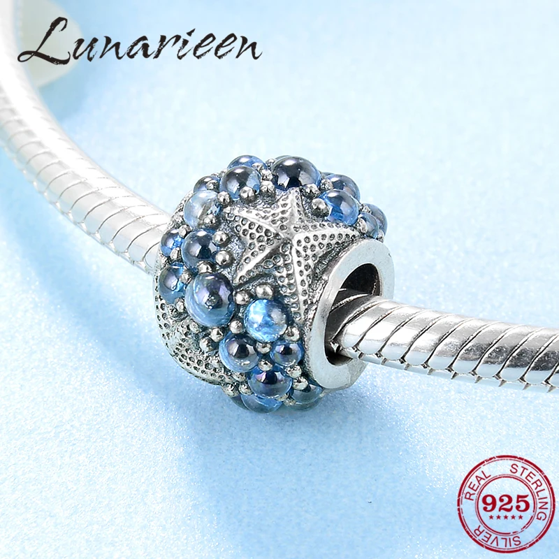 

New 925 Sterling Silver Fashion grape five-pointed star delicate DIY beads Fit Original Pandora Charm Bracelet Jewelry making