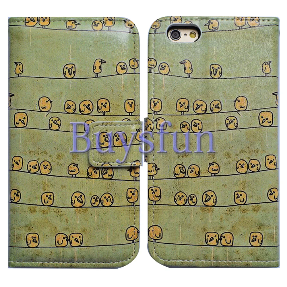 Bcov Yellow Bird Style Wallet Leather Cover Case For iPhone 5 5S SE 100019591 |