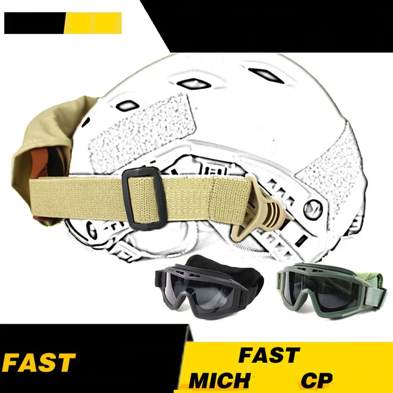 

FAST helmet guide rail special anti windshield goggles three pairs of lenses helmet goggles Guideway wind mirror