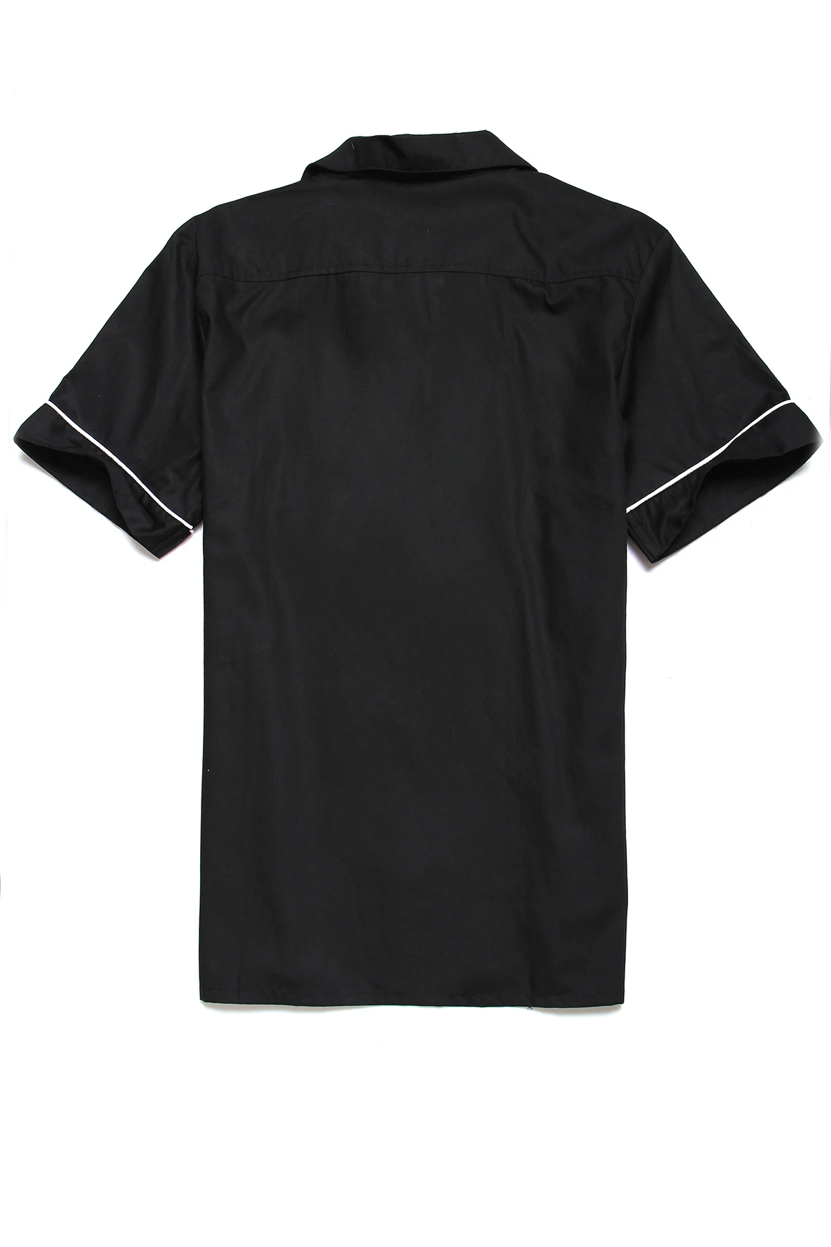 قميص رجالي خمر روك 40 الملابس النمط الغربي كاوبوي قصير الاكمام اسود ابيض US نمط الهيب هوب حزب النادي القمصان طوق