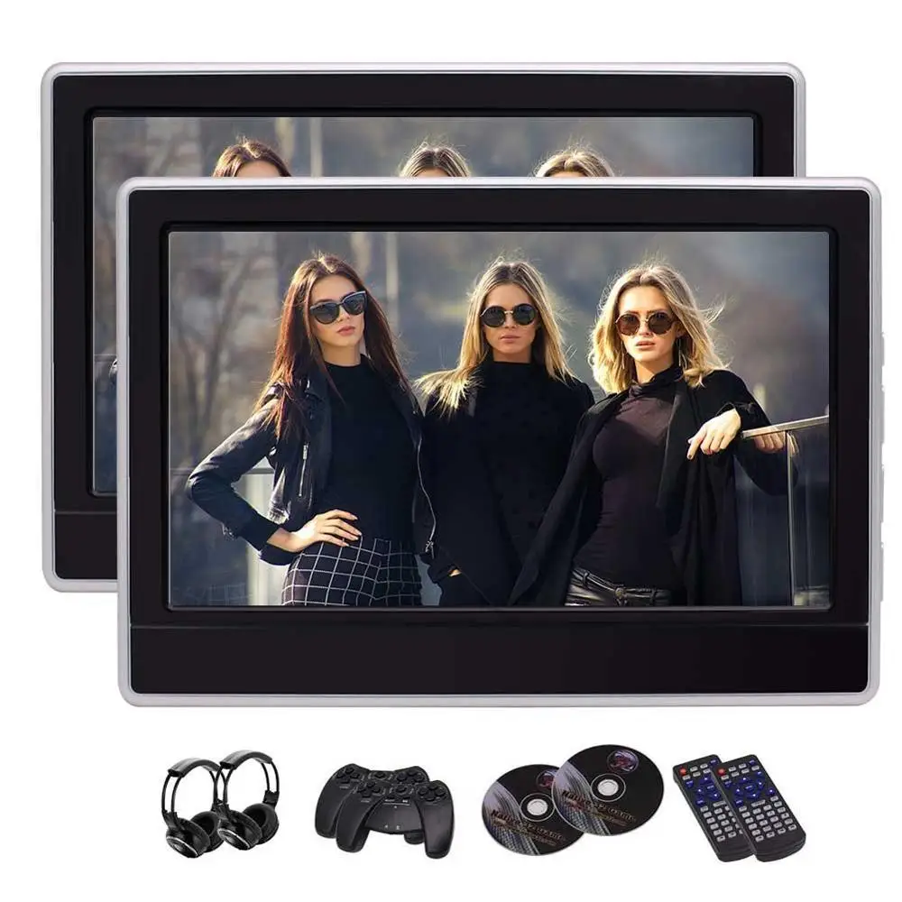 

Car DVD Player 11.6 " HD TFT LCD Screen Headrest Monitor Support HDMI SD 1080P Video FM Transmitter Free IR Wireless Headphones