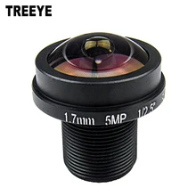 Objectif Fisheye 1.7mm, 5 mégapixels, pour caméra IP HD CCTV, monture M12, 1/1/2 "F2.0, grand Angle 180 degrés