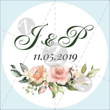 100 шт., 3-7 см, индивидуальный заказ, розовые цветы свадебные наклейки, конфеты коробки для подарков этикетки