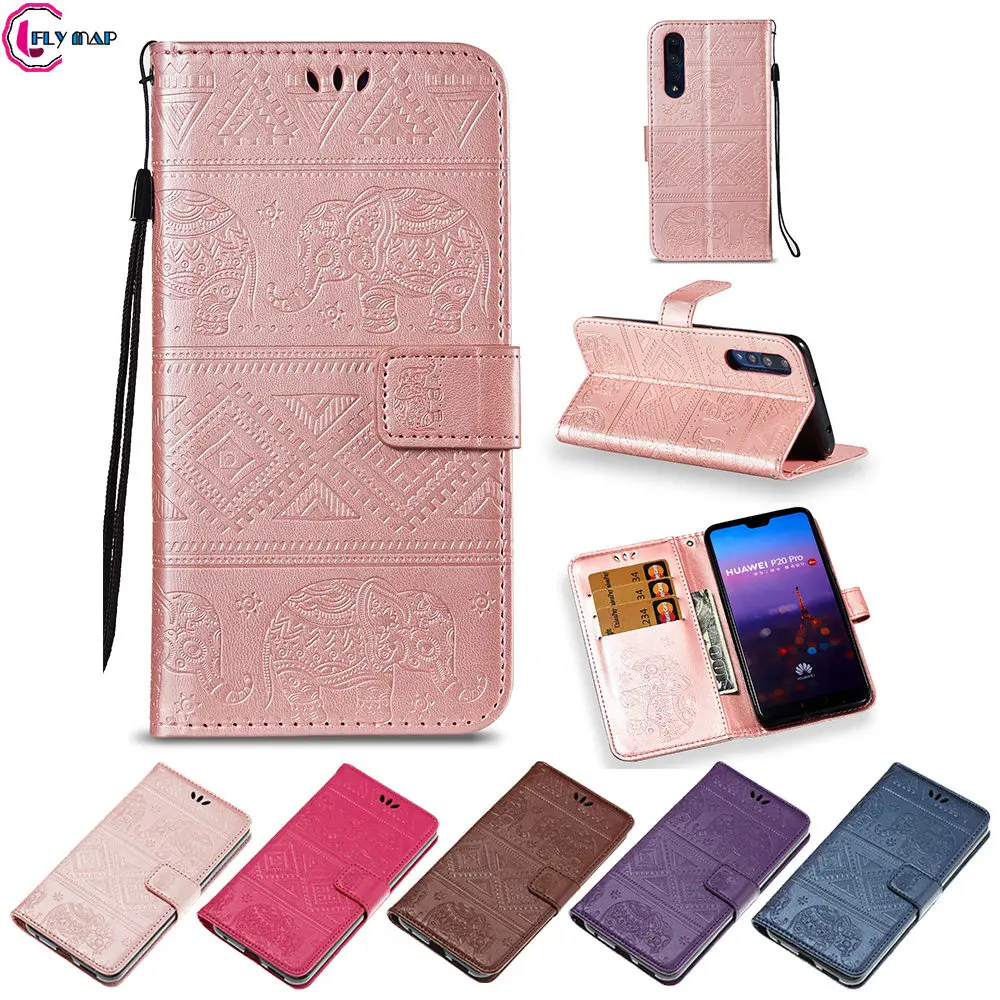 Flip Elephant Coque for Huawei P20 Pro CLT-L29 CLT-L04 Case Retro Flip Wallet PU Leather Cover for Huawei P 20 Pro CLT L29 Case