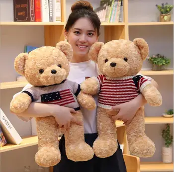 

cartoon american sweather bear 45-60cm stuffed toys cushion plush birthday christmas gift toy #1727