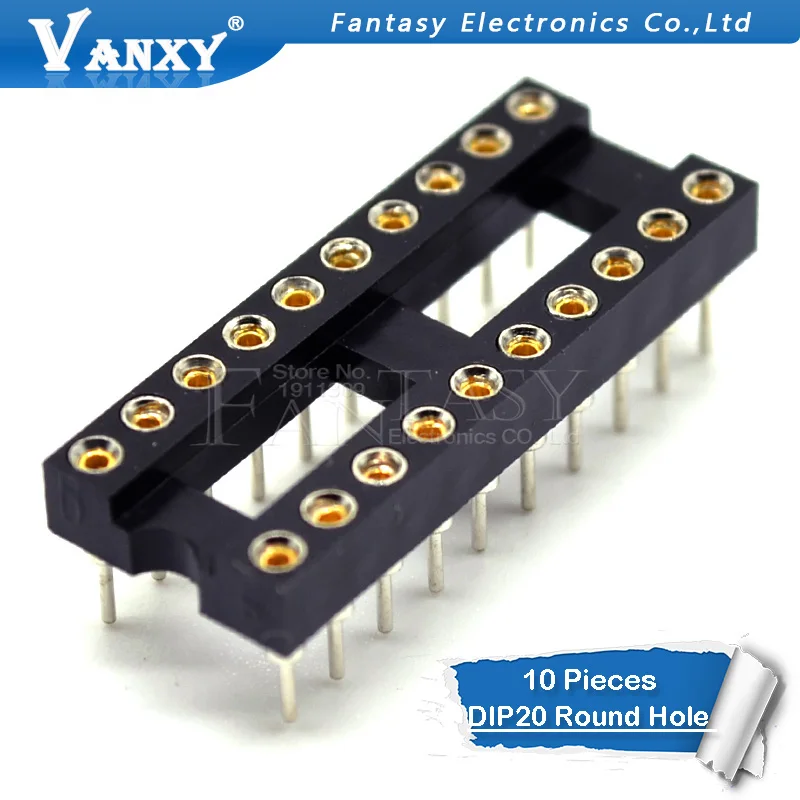 10pcs DIP 20 Round Hole 20 Pins 2.54MM DIP DIP20 IC Sockets Adaptor