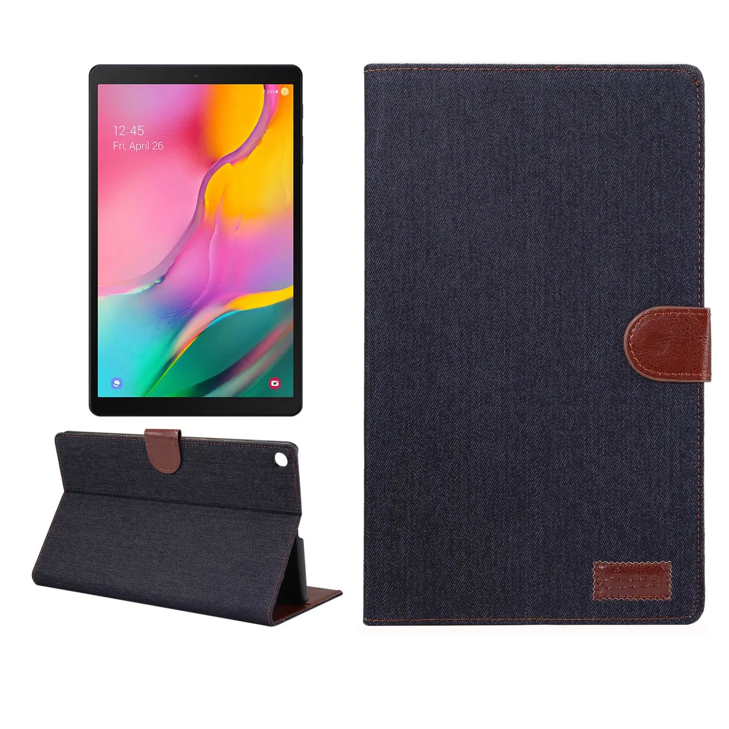 

Jean Cloth Smart Case For Samsung Galaxy Tab A 10.1 2019 Case T510 Wallet Card Pocket Photo Frame Auto Sleep Wake Book Fundas