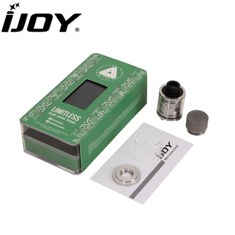 

Original Ijoy Limitless LMC Sub ohm Tank Atomizer with Chip Coil 2.0ml Capacity 6ml Upgrade Glass Tube Top Filling Vaporizer