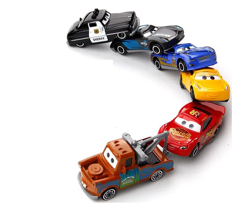 Disney «Тачки» для детей 3, 7 шт./компл. Lightning Mcqueen Джексон Storm Крус Mater Мак дядя грузовик 1:55 литья под давлением Металл модель автомобиля для детей