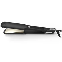 Многофункциональные щипцы для завивки и выпрямления волос, Керамический выпрямитель для сухих и влажных волос двойного назначения с антиобжигающим цифровым дисплеем