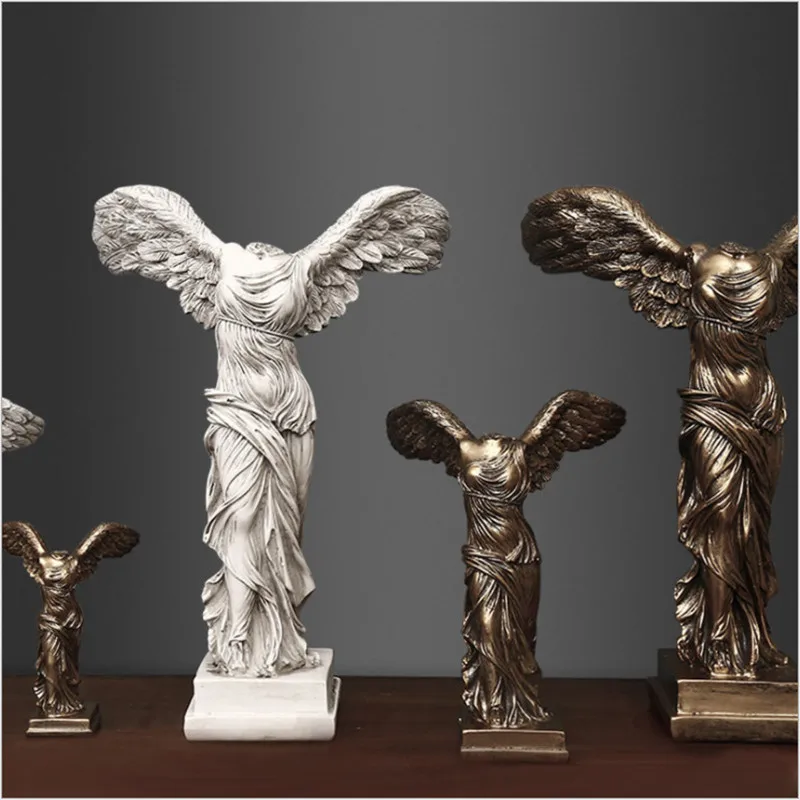 

European Victory Goddess Figure Sculpture Resin Craft Desktop Home Decor Vintage Abstract Goddess Statue Wedding Gifts L3438