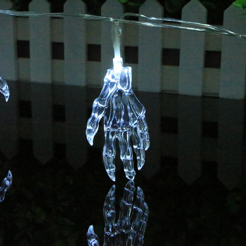 1,2 м призрак руки лампы строка скелет игрушка на Хэллоуин 10 светодиодный свет украшение из нитей ресторанов огней внутреннего террор лампы