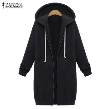 Oversized Autumn ZANZEA Women Casual Long Hoodies
